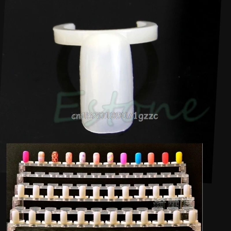 

50Pcs Natural Nail Art Ring UV Gel Plate Pops Color Display Style Nail Tips #H027#