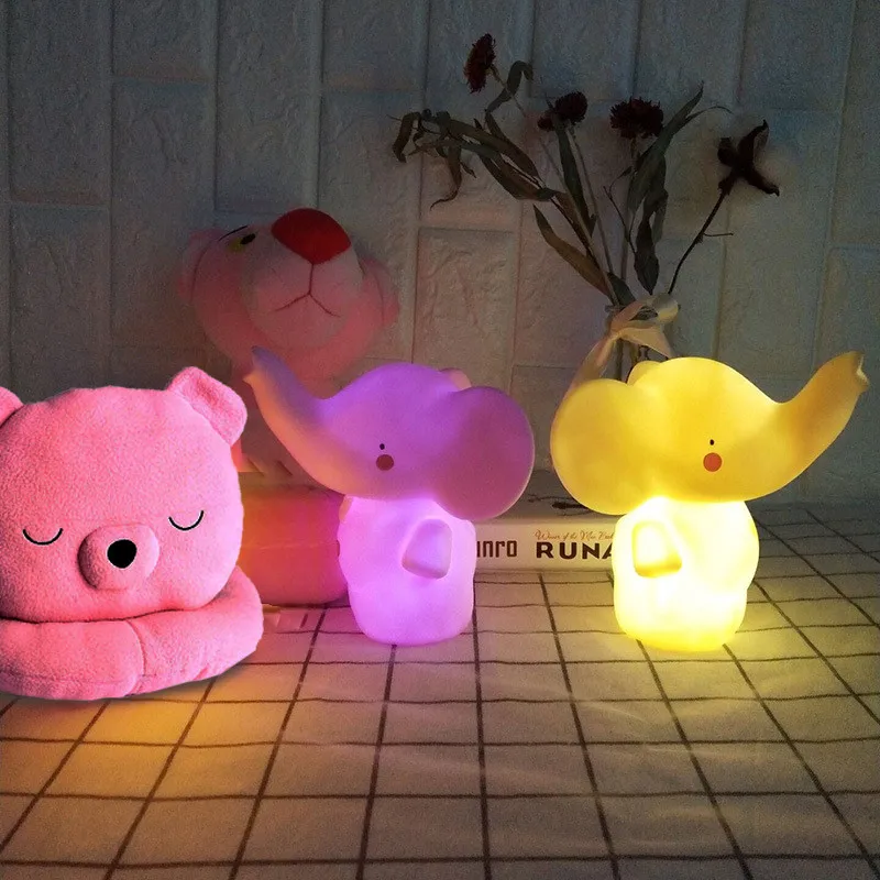 

Creative Cute Cartoon Recharge Elephant shape LED Night Light Safe for Baby Eyes Protection Home Decoration Lamp