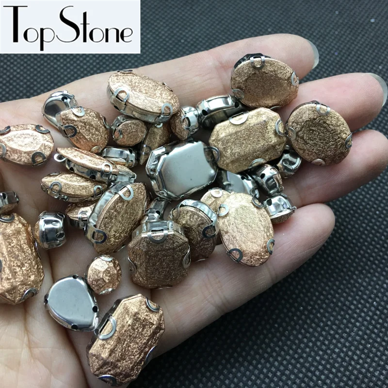 

New Rose Gold velvet Color Resin Fancy Stone With Claw Setting Drop,Round,Navette,Oval,Rect Shape Sew On Rhinestones