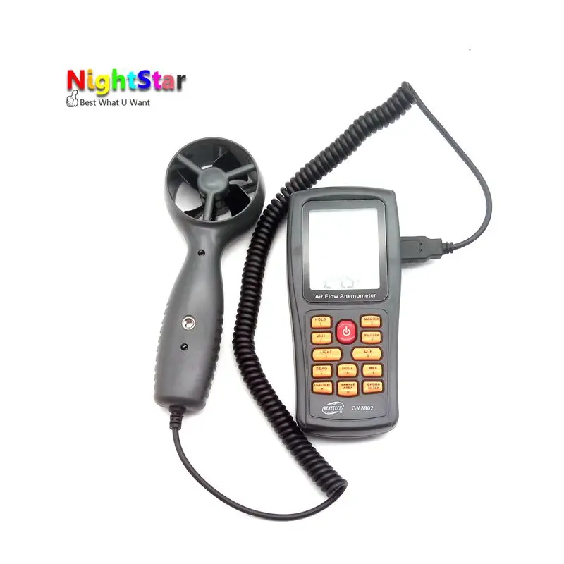 

NS8902 Air Flow Anemometer Wind Speed LCD Digital Thermometer Electronic Hand-held Wind Speed Gauge Meter Range 0.3~45m/s