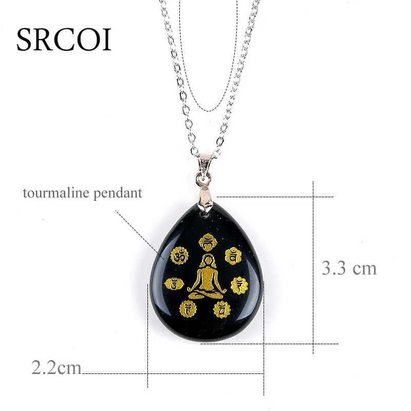 nieuwe reiki symbolen chakra sieraden zwart obsidiana stone ketting