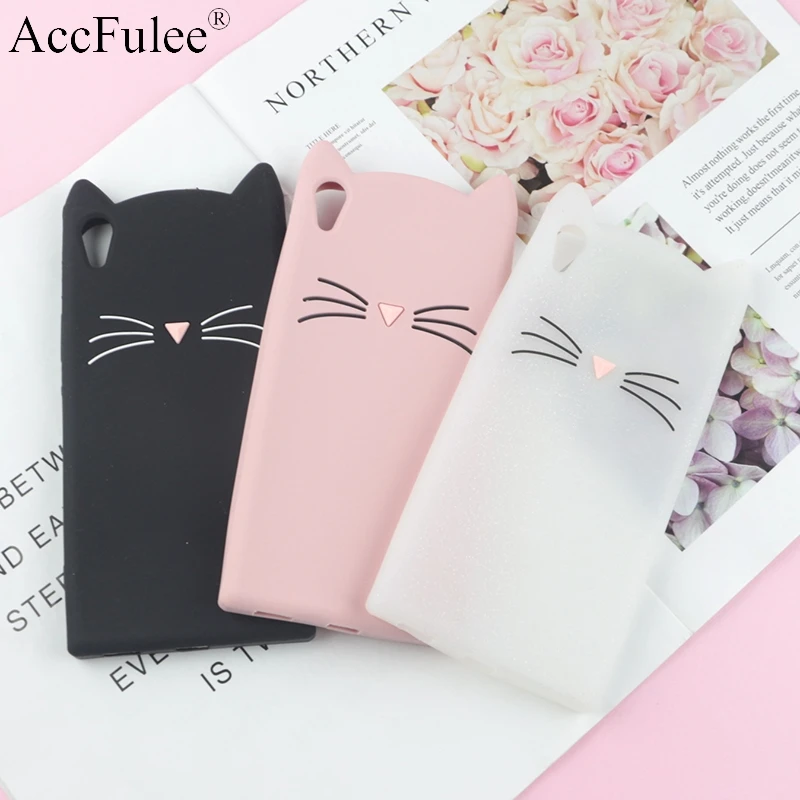 

3D Cartoon Glitter Cat Silicone Phone Case for Sony Xperia XA1 G3121 G3112 G3125 G3116 G3123 Ears Bearded Cat Soft Cover