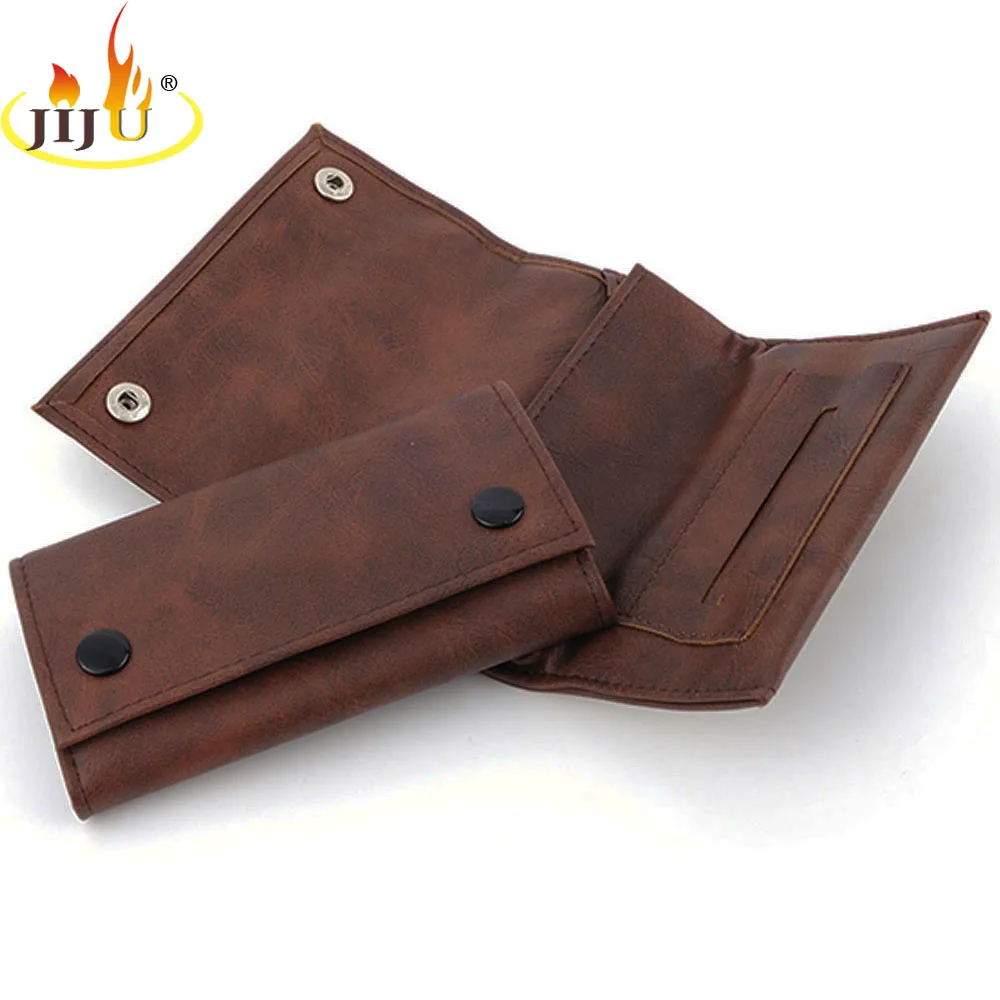JIJU Leather Weed Pouch High Quality Grade Tobacco Herb Pouch Case Weed