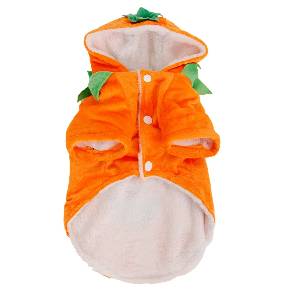 ПЭТ Костюмы Хэллоуин костюм тыквы для собак одежда-накидка на осень/зима щенок пальто Косплэй показать 4 размера XS-L