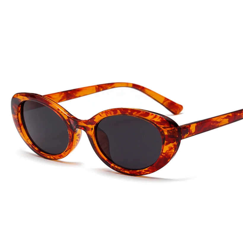 YOOSKE, женские винтажные овальные Модные солнцезащитные очки, карамельные цвета, мужские солнцезащитные очки, Ретро стиль, фирменный дизайн, желтые, Glssess - Цвет линз: Leopard