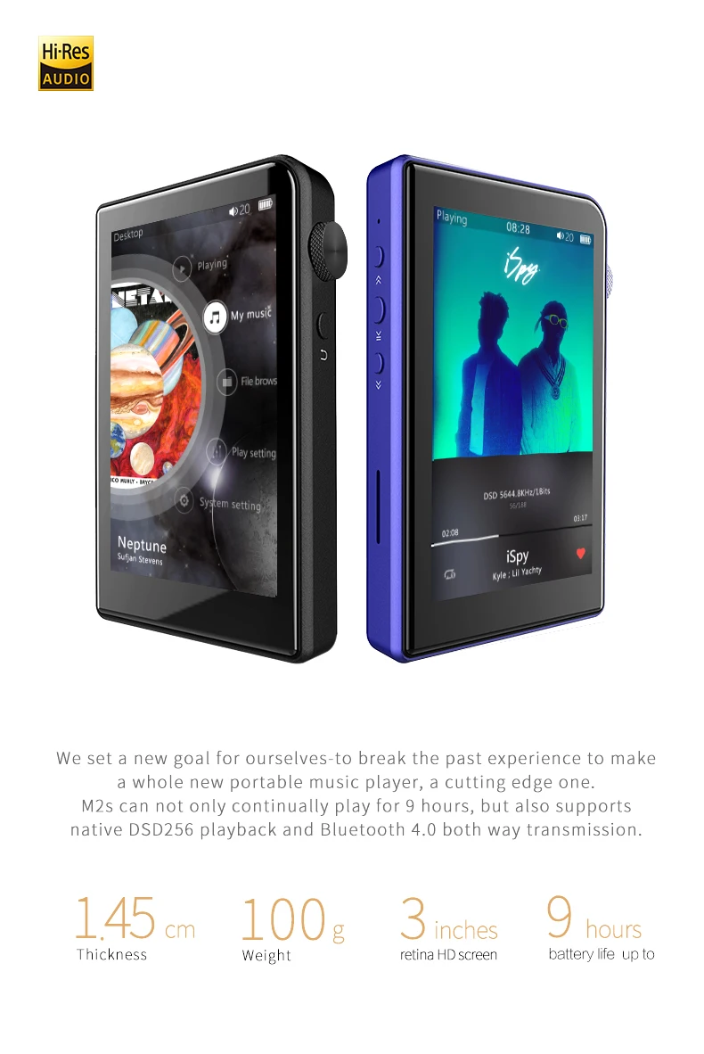 SHANLING M2s AK4490EQ Bluetooth 4 0 retina Портативный без потерь Здравствуйте FI Music MP3 плеер мини DAP