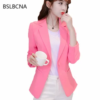 

Spring autumn Loose 2019 Long Sleeves Elegant Suit Coat Women Slim Casual Clothes solid color Plus Size Blazer Feminino A63