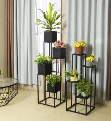 

European-style iron art flower frame bathroom floor rack of bathroom floor rack metal collecting rack shelves.