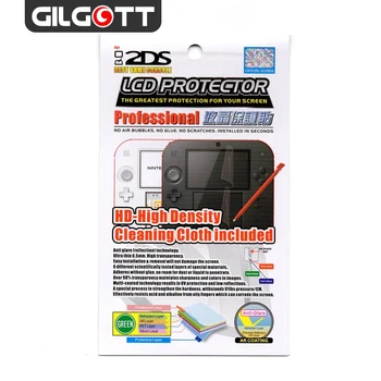 

Professional Anti-Glare HD LCD Screen Protector for Nintendo 2DS Top + Bottom Seal Film With Cleaning Cloth Inclued