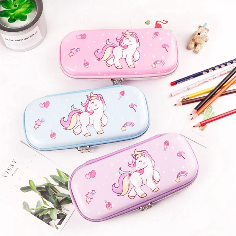 

Cute Unicorn Pencil Case Cartoon Stationery School Gifts Students Pencil Box Pencilcase Office Supplies Random Color