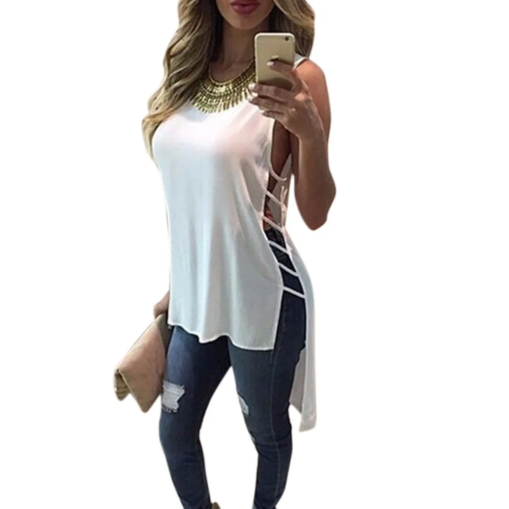 

Home&Nest 2019 Womens Casual T-Shirt Women's Summer Chiffon Vest Top Sleeveless Tee Shirt Female Tops Daily Wearing #0426