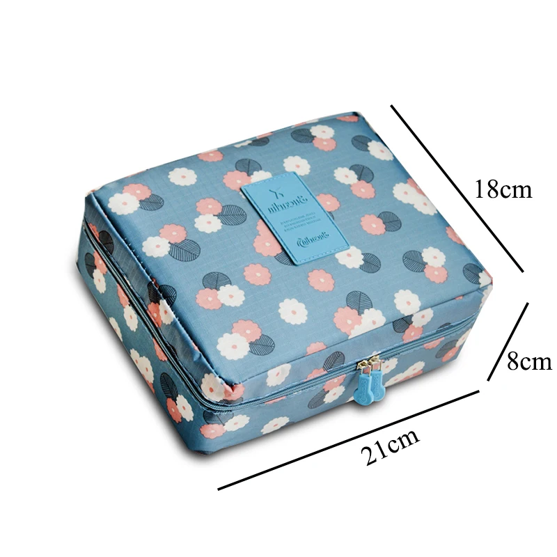 GABWE سستة المرأة حقيبة مستحضرات تجميل حقيبة مستحضرات التجميل الجمال حالة المكياج حقيبة مستحضرات تجميل مجموعات الأزهار النايلون المنظم تخزين ...