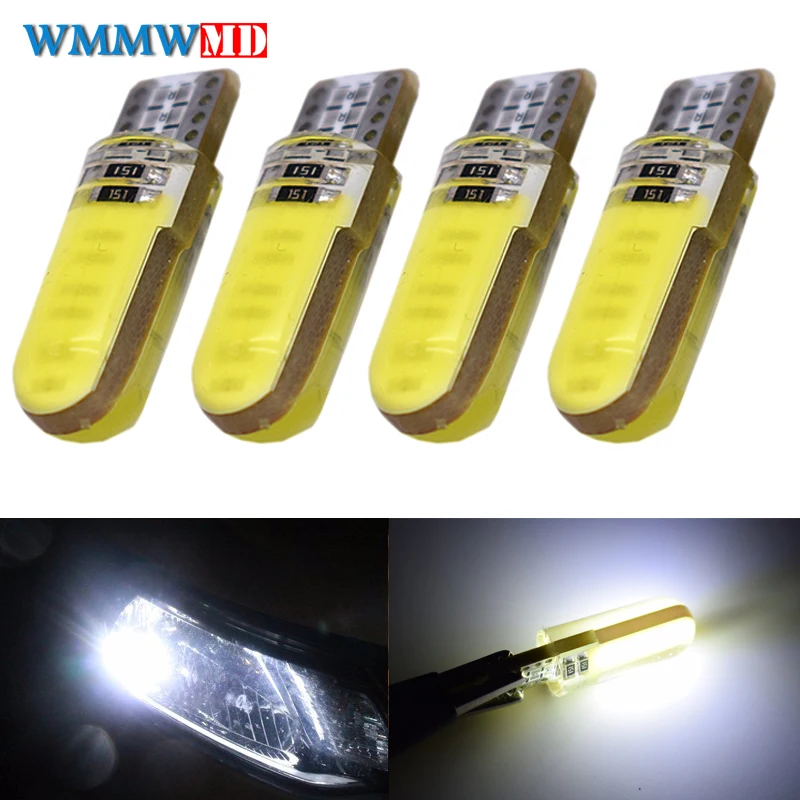 4 шт./лот T10 W5W Светодиодная Автомобильная интерьерная лампа cob габаритная 12V 194 501 SMD
