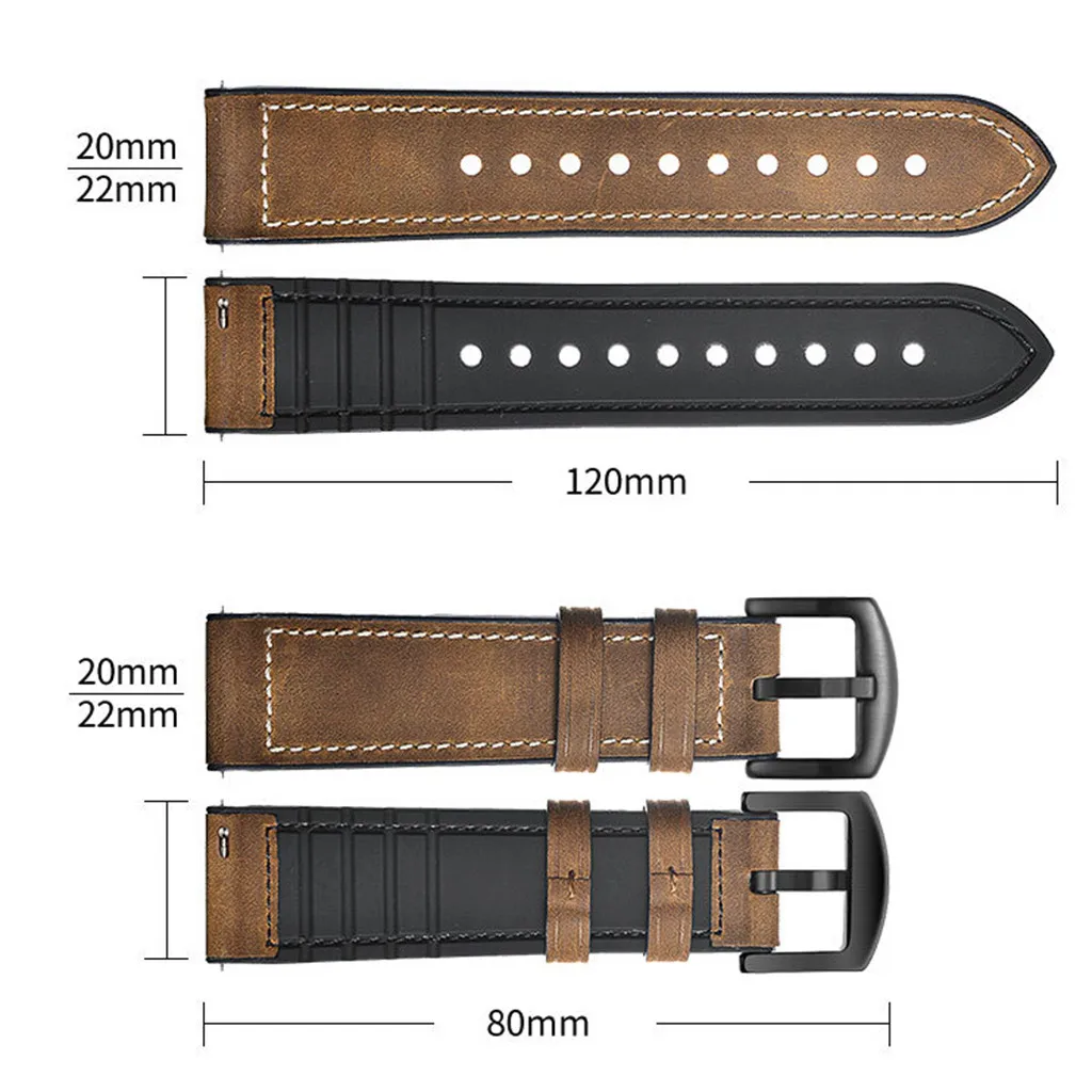 Ремешок для часов 22 мм силиконовый+ кожаный регулируемый сменный ремешок для часов браслет для samsung Galaxy Smartwatch ремешок на запястье