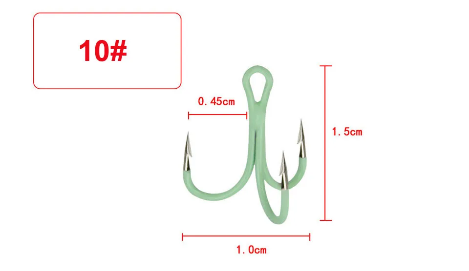 10 шт./партия рыболовные крючки морские светящиеся 2#/4#/6#/8#/10# рыболовные крючки с двойным рыболовным крюком джиг медленный крючок для рыбалки