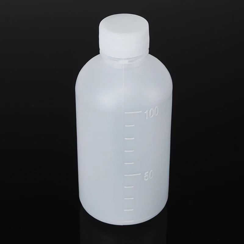 

100ml Clear Plastic Laboratory chemistry Agent Bottle Sample Reagent Liquid Storage Case Bottle Graduated Small Mouth Container