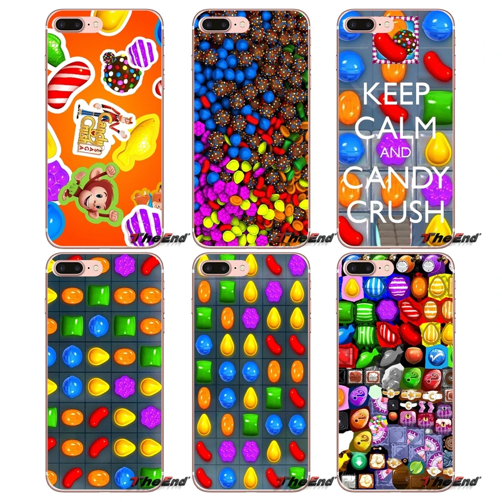 Мягкий силиконовый чехол для iPhone X 4 4S 5 5S 5C SE 6 6S 7 8 Plus Samsung Galaxy J1 J3 J5 J7 A3 A5 2016 2017 candy crush