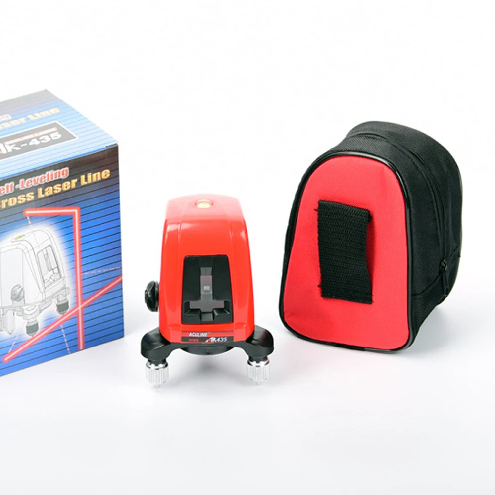 

AK435 Laser Level 360 degree self-leveling Portable mini Cross Red Laser Levels Meter 2 line 1 point 635nm Leveling Instrument