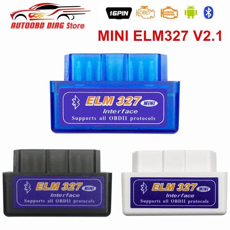 

2pcs Newest Super MINI ELM327 Bluetooth V2.1 OBD2 Car Diagnostic Tool ELM 327 OBDII Auto Scanner Code Reader For Android Torque