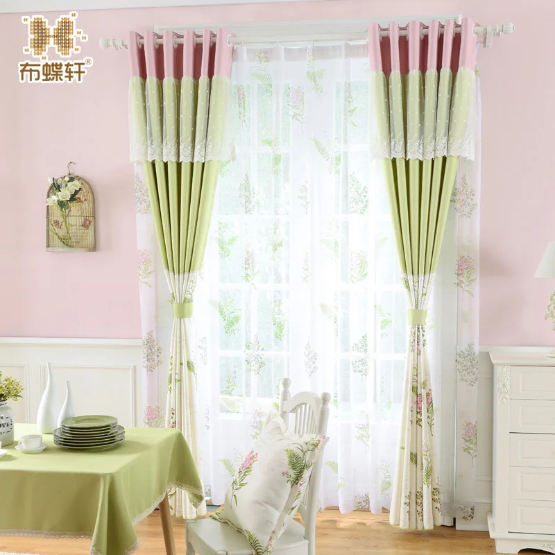 Us 7 75 32 Off So Beautiful Korean Pastoral Style Fresh Elegant Curtains For Bedroom Living Room Red Green Floral Blind White Lace In Curtains