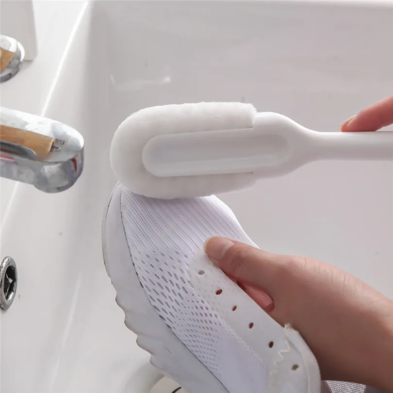 1Pcs Curved Long Handle Useful Microfiber Shoes Brush Long Handle Durable Soft Bristle Multifunction Cleaning Brushes (2)