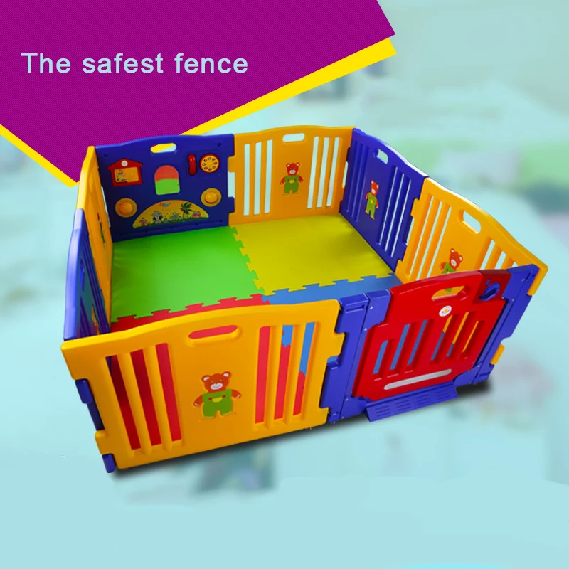 

Baby Game Fence high quality Toddler Safety Fence Baby Crawling Pad Guardrail Fence 8pcs Panels plastic export fence