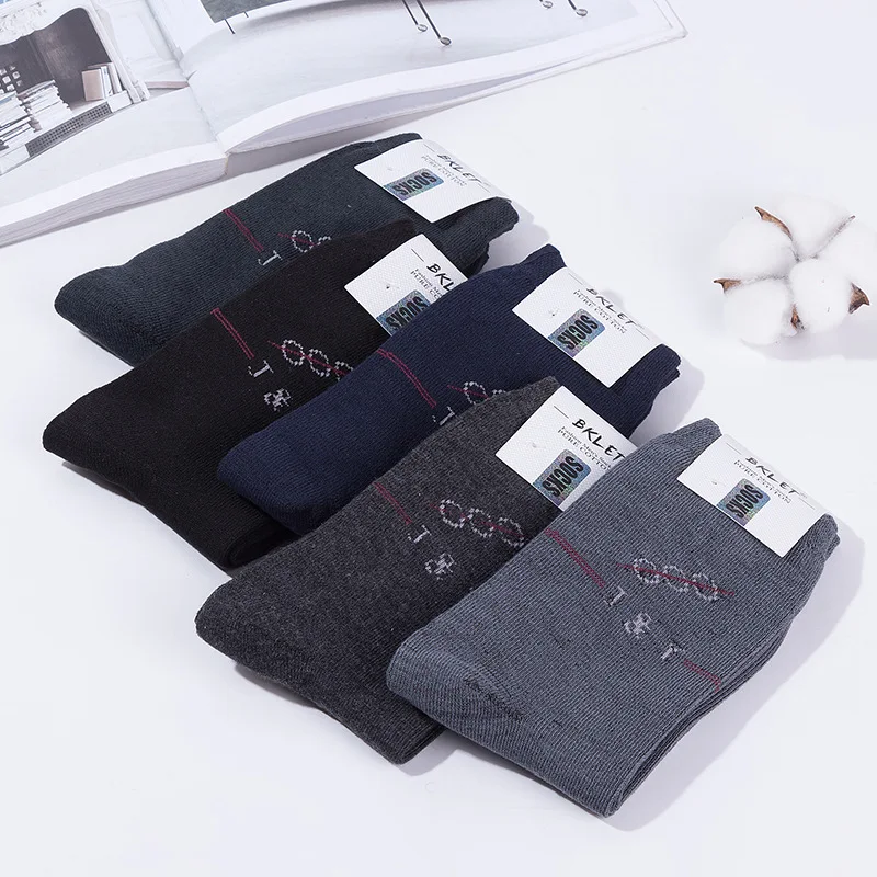 

New 2019High Quality Casual Men's Business Socks For Men Cotton Brand Sneaker Socks Quick Drying Five Colors Long Sock 5 Pairs B