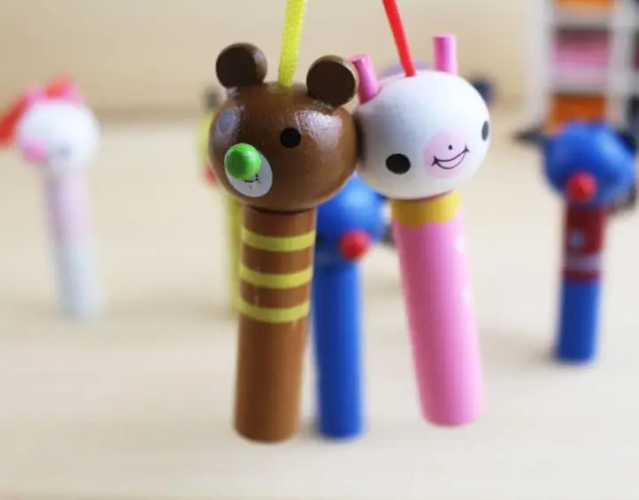 5 шт. Kawaii детский подарок на крестины милые животные Деревянный свисток для душа сувениры для дня рождения украшения для детей