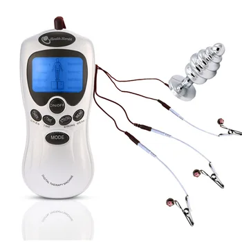 Electric Shock Nipple Clamp / Clitoris Clip / Anal Plug Sensitive Position Full Electro Shock Pulse Stimule Match Bell Sound 1