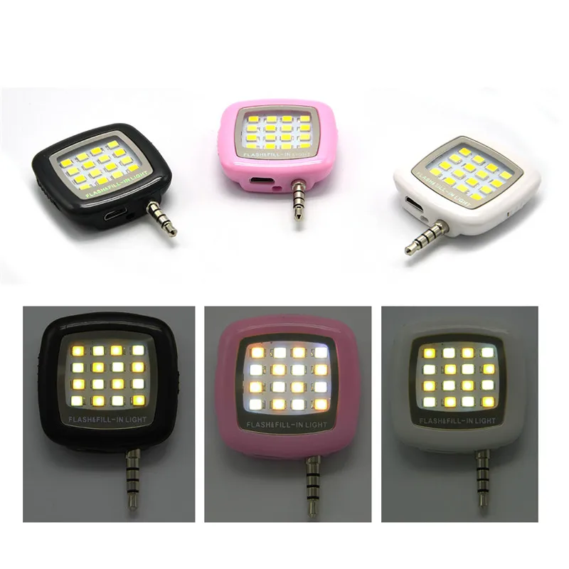 New Rechargeable LED FLASH Camera Fill Light Mini 3.5mm Smartphone