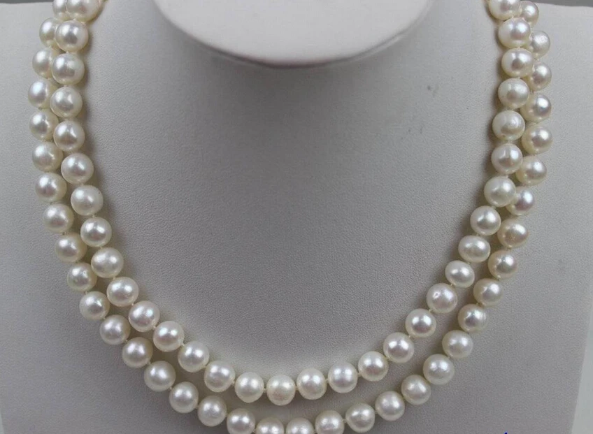 

FREE SHIPPING>>>@@ > N3803 Long Natural white Freshwater pearl necklace 9-10mm 31INCH