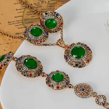 

Fashion Luxurious Women African Beads Jewelry Set Colar Antique Gold Neclaces For men Tin Alloy Turkishe Necklace Brand Bijoux