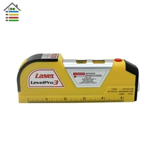 Free Shipping Multipurpose Level Laser Horizon Vertical Measure Tape Aligner Bubbles Ruler 8FT