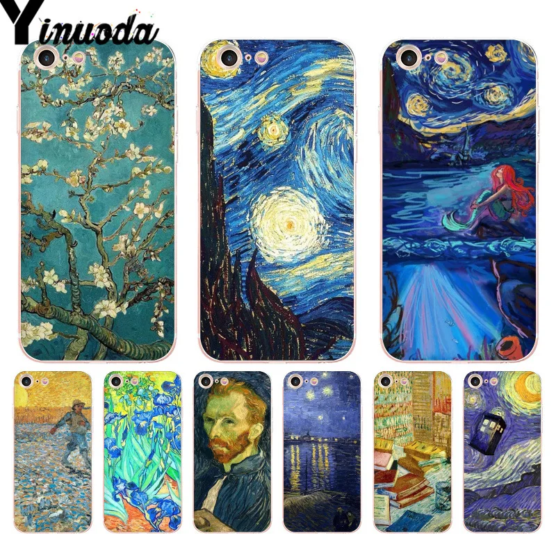 

Yinuoda For iphone 7 6 X Case Artistic Van Gogh Starry Night Coque Phone Case for iPhone 8 7 6 6S Plus X 5 5S SE XR XS XSMAX