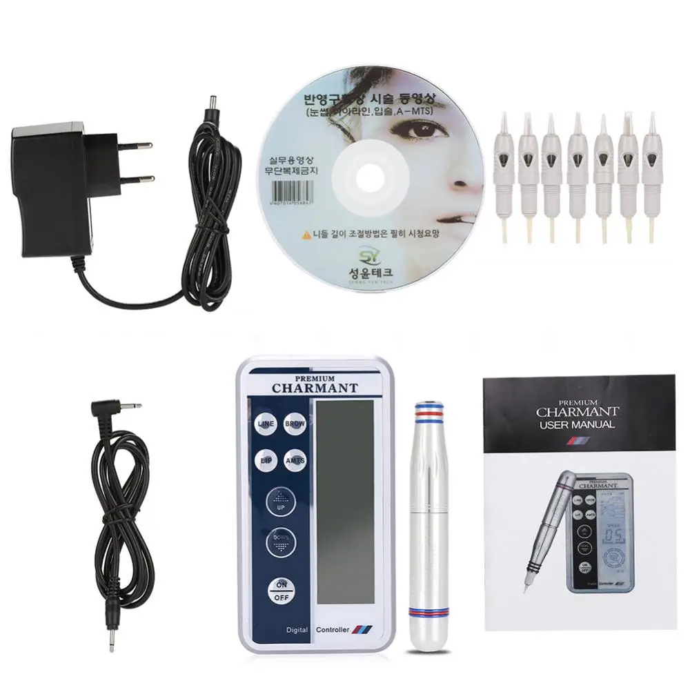

Charmant Permanent Makeup Tattoo Machine kits Microblading Pen Eyebrow Lip Pen + Cartridge Needles Eyebrow Pen Machine Sets