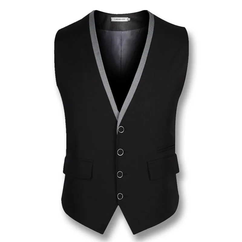 6-1 Hot Sale Real High Quality Business Men Dress Vests Blazers Jackets Men's Casual Fashion Slim Fit Sleeveless Suit Wedding