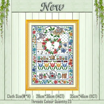 

Love flowers birds animal paintings counted printed on the canvas DMC 11CT 14CT kits NKF Cross Stitch embroidery needlework Sets