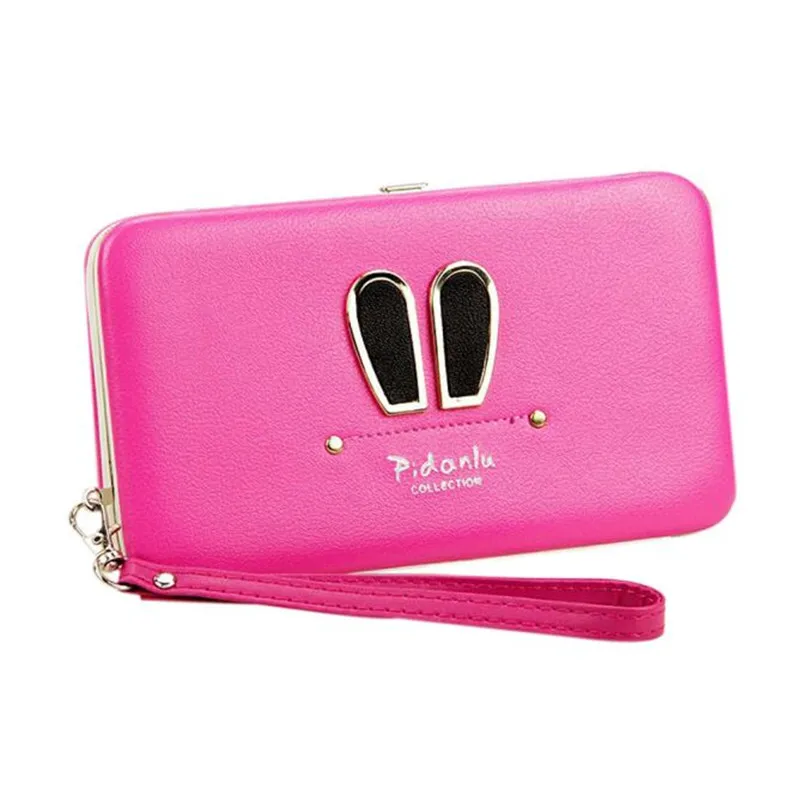 

Fashion Style Women Long Section Of Rabbit Ears Multi-function Boxes Wallet Phone Package portmonee women long feminino