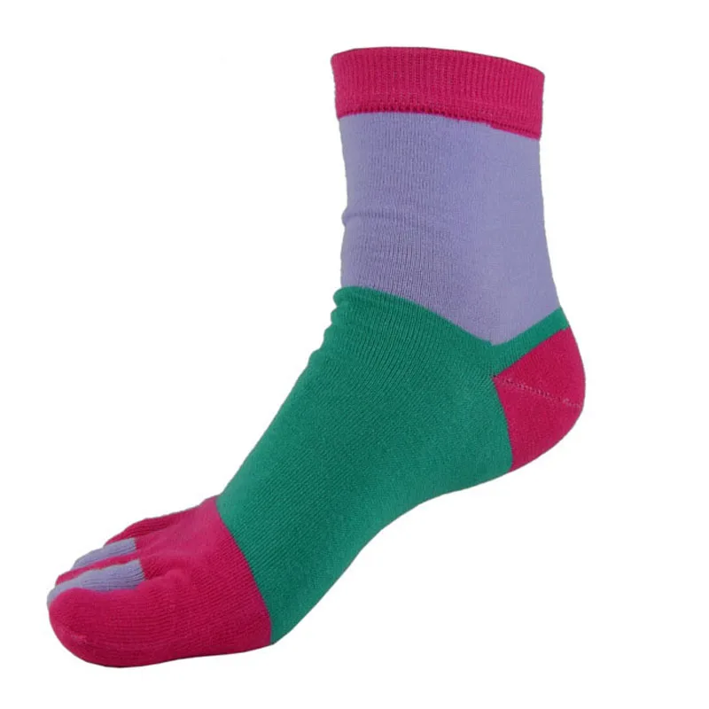 Novelty Patchwork Candy Happy Toe Socks Women 2017 Finger Ankle Short
