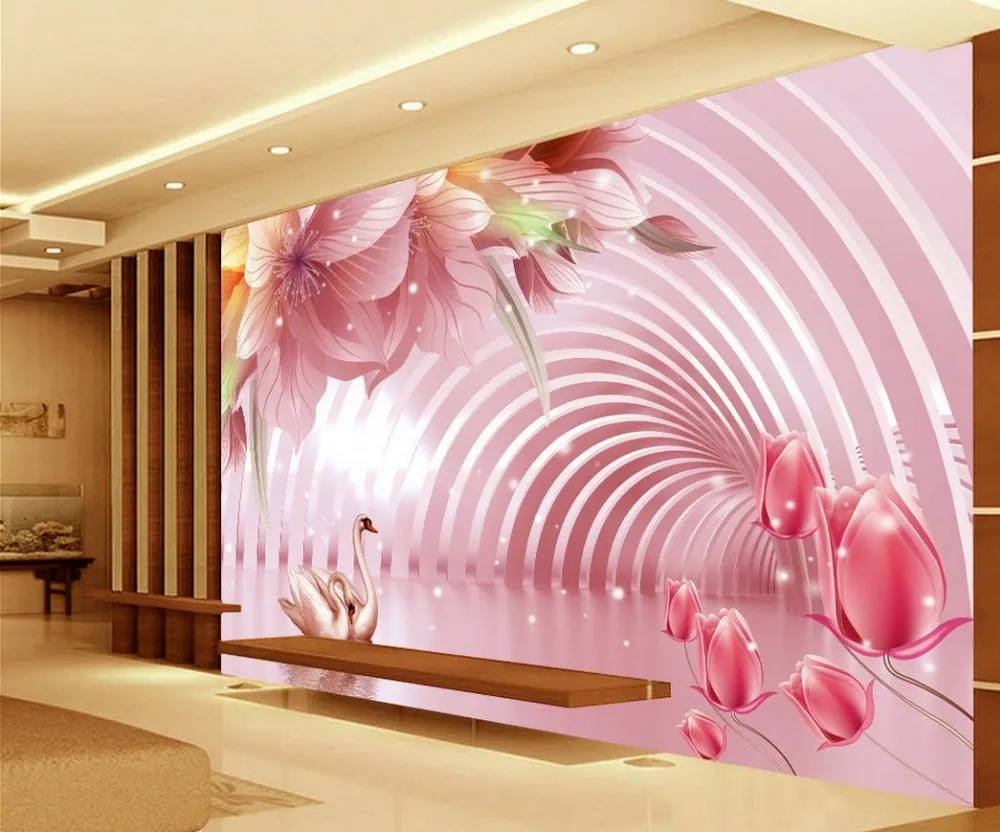 3d wallpaper flower 3d TV backdrop fantasy flowers Custom photo