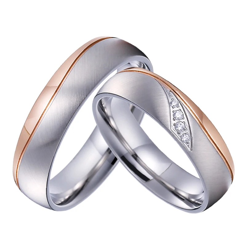 Пара обручальных колец для мужчин и женщин, женские и мужские свадебные кольца, ювелирные изделия из нержавеющей стали