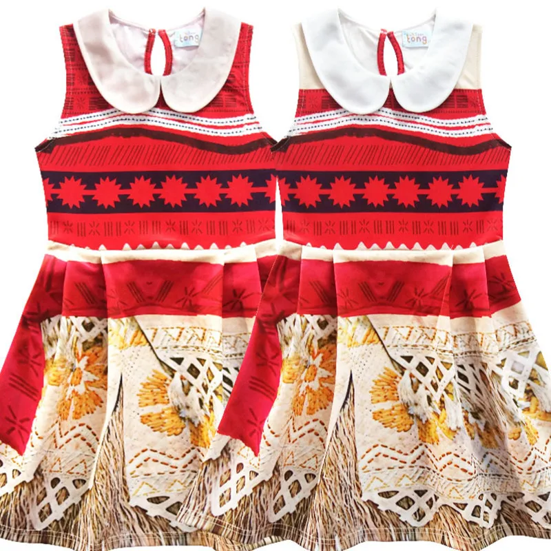 

Baby Girls Dress Moana printed Vestiods Kids Dresses for Girls Clothes Vaiana Princess party Christmas Dress Children clothing