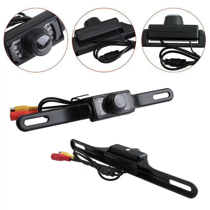 

KOENBANG Waterproof License Plate Camera Car Rear View Backup Wide Angle Camera Night Vision 7 Infrared LED Night Vision