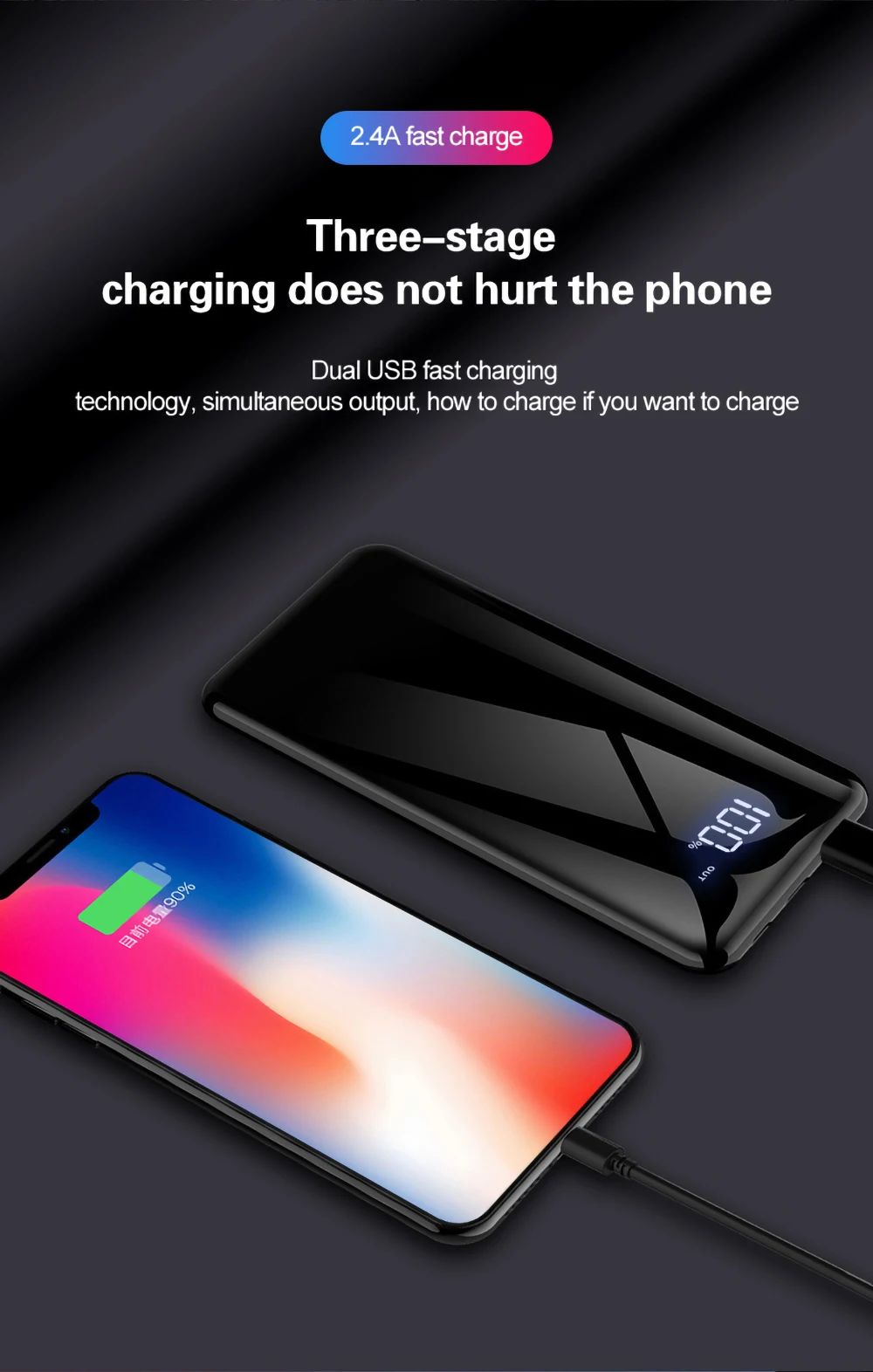 10000 мАч power Bank портативный 2.4A Быстрая Зарядка power bank для Xiaomi Mi 9 SE тонкий повербанк внешний аккумулятор зарядное устройство для iPhone