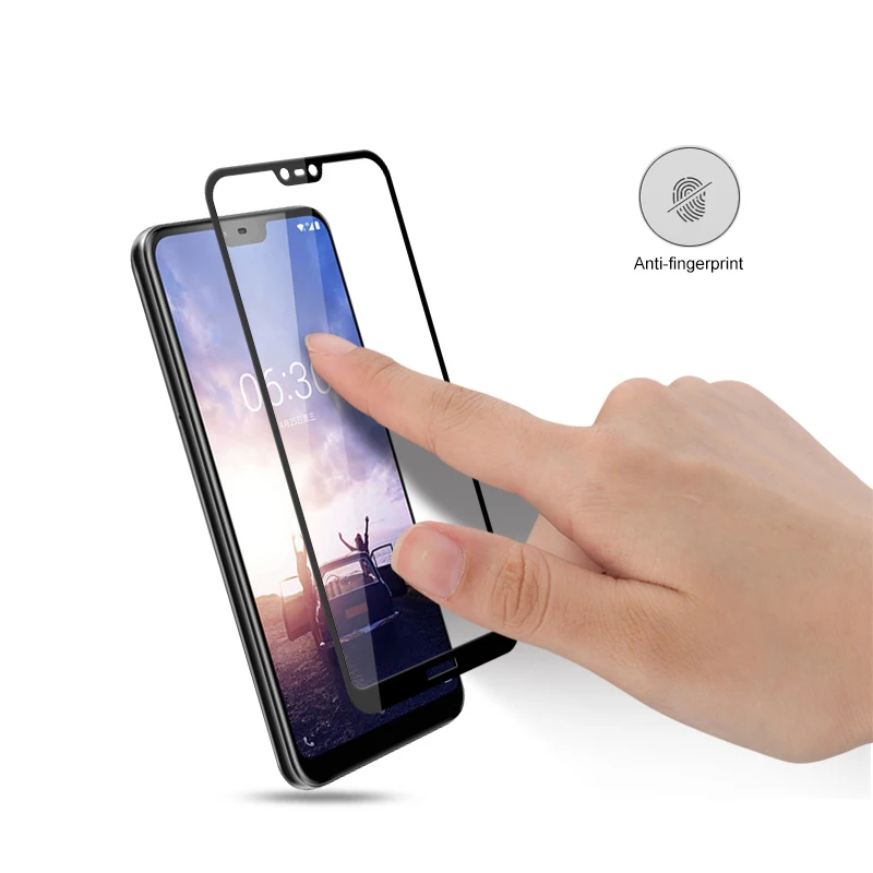 3D закаленное стекло для Nokia X6 2018 Полное покрытие экрана Взрывозащищенная