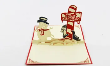 

Penguin 3D pop up card/Christmas cardFree shipping/ snowman
