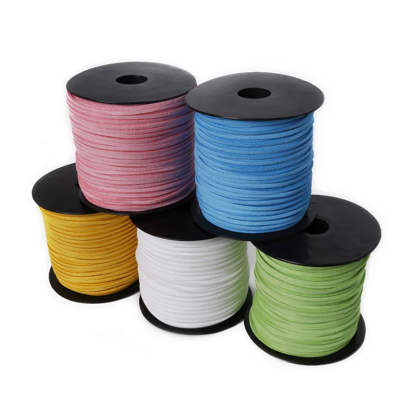 

2.8mm mixed color Faux Suede Cord Leather Lace For Clothes Shoes Jewelry Making Findings about 100yards/roll