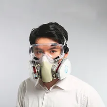 Полулицевая противогаз с очками респиратор с силикагелем анти-пестициды/химикаты краска/Формальдегид/дым 1212B