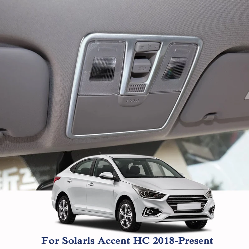 

Car Styling ABS Front Reading Light Frame Sequin For Hyundai Solaris Accent HC 2018 2019 Car Accessories Decoration Sequin
