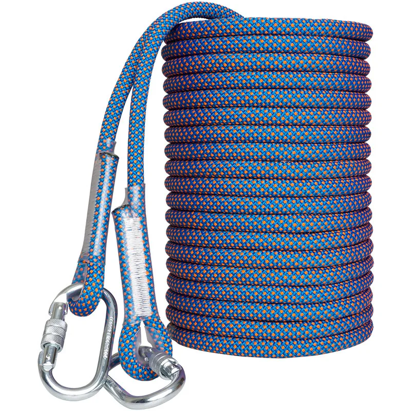 

Rescue Climbing rope Static Auxiliary Polyester Sling Hiking 4500kg Safety With 2 carabiners Outdoor Activities